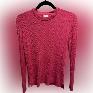 Fuchsia Cable Knit Sweater